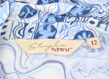 Style by EWM Women’s Blue Floral Button-Up Shirt Size 12