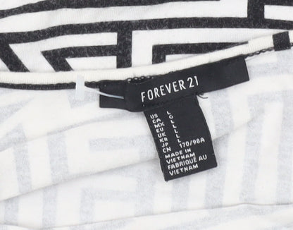 Womens UK Size L FOREVER 21 Multicoloured Cropped T-Shirt