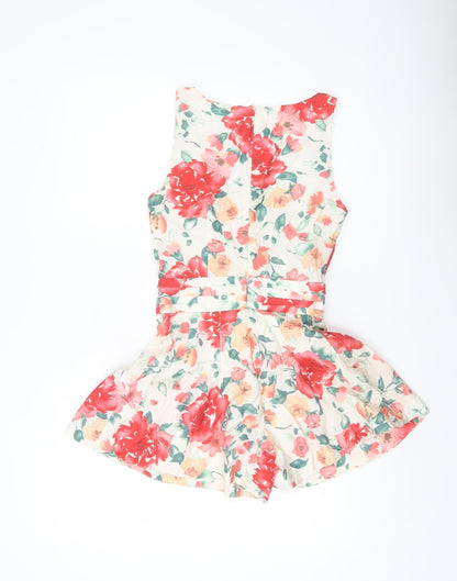 Topshop Women’s Floral Playsuit UK 6 Sleeveless Summer Zip