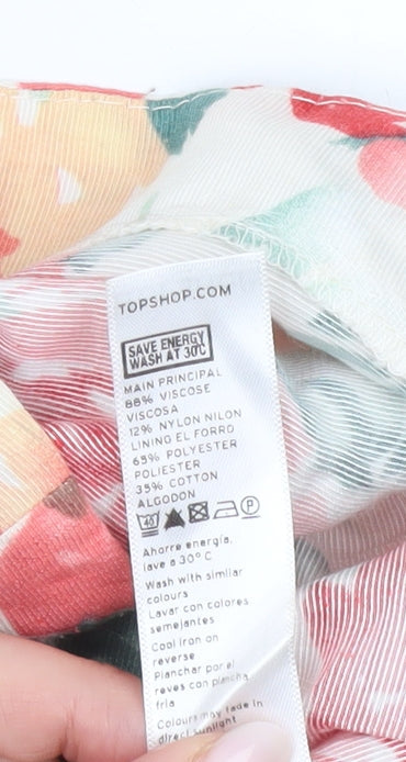 Topshop Women’s Floral Playsuit UK 6 Sleeveless Summer Zip