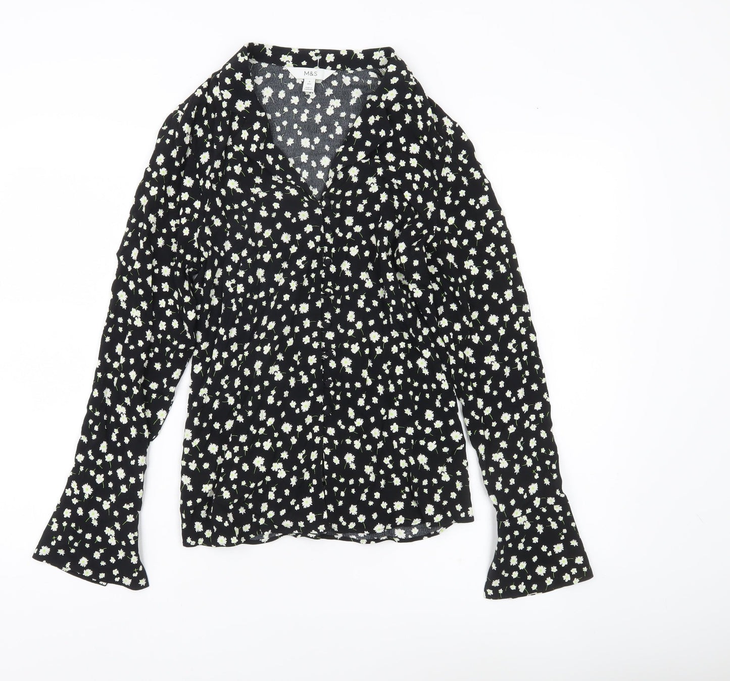 Womens UK Size 6 Marks and Spencer Black Tunic Blouse