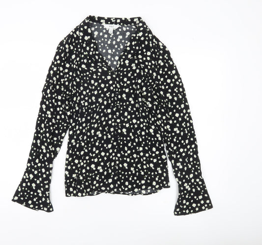 Womens UK Size 6 Marks and Spencer Black Tunic Blouse