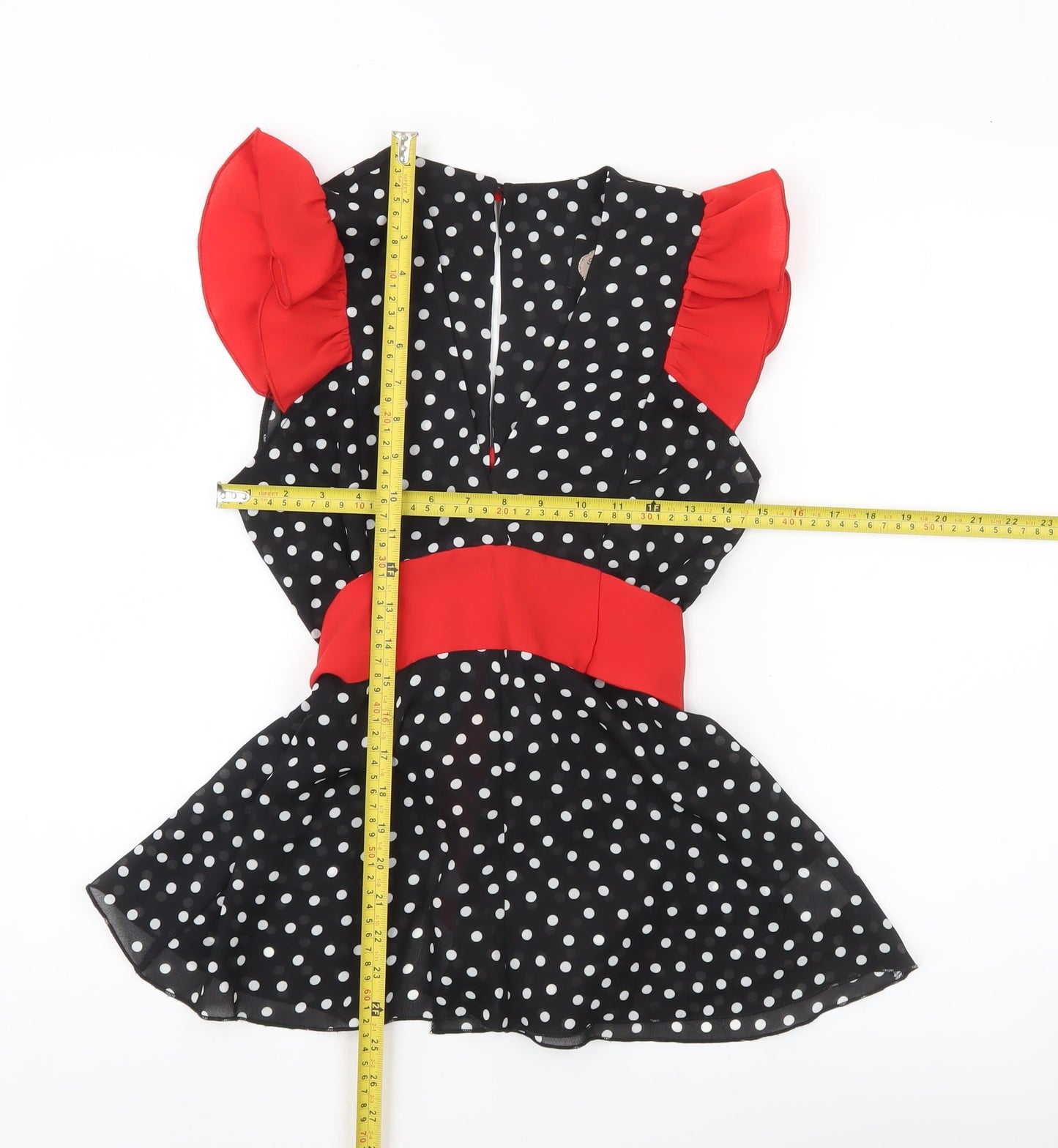 Baylis & Knight Womens Black Polka Dot Blouse Size 10 Wrap Style