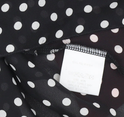 Baylis & Knight Womens Black Polka Dot Blouse Size 10 Wrap Style