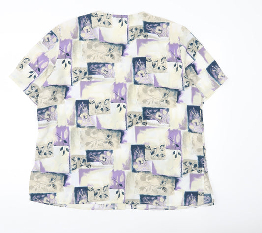 Berkertex Women’s Multicoloured Petite Blouse Size 20 Short Sleeve