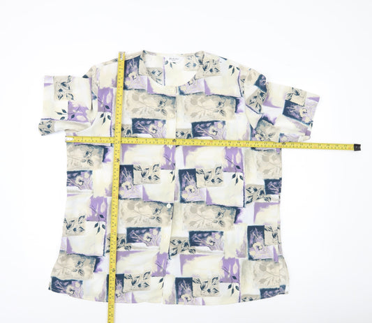 Berkertex Women’s Multicoloured Petite Blouse Size 20 Short Sleeve