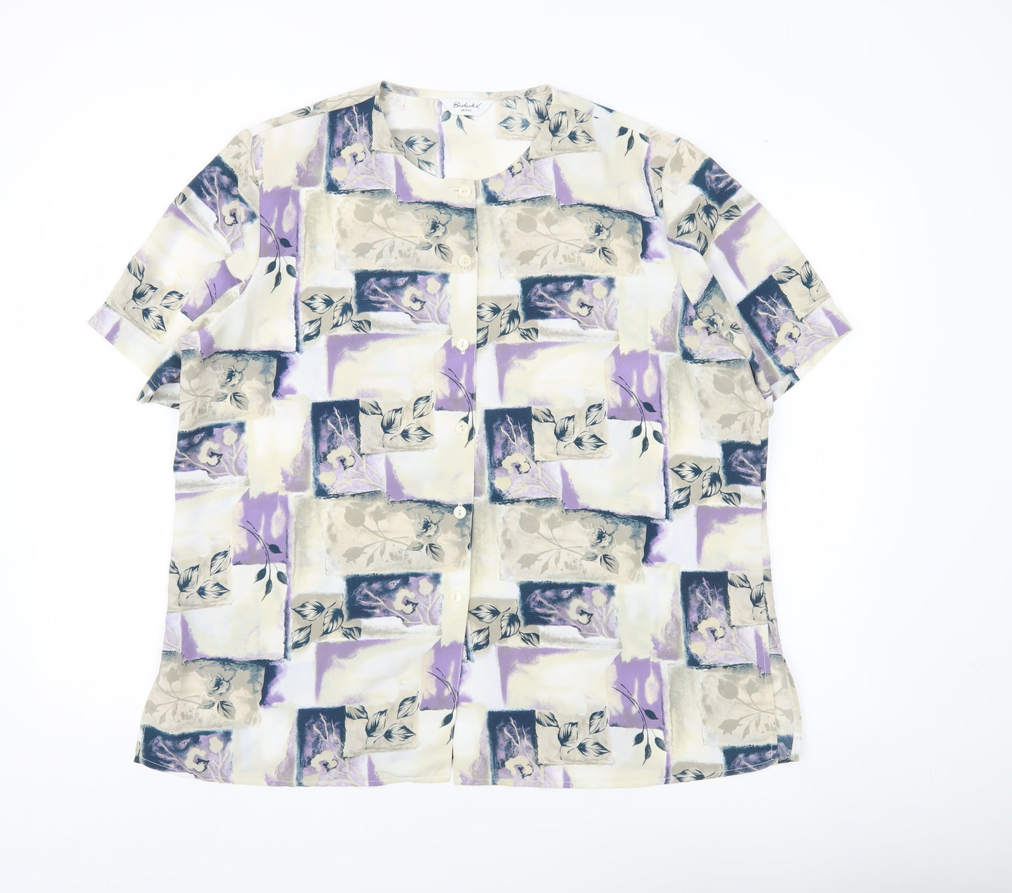 Berkertex Women’s Multicoloured Petite Blouse Size 20 Short Sleeve