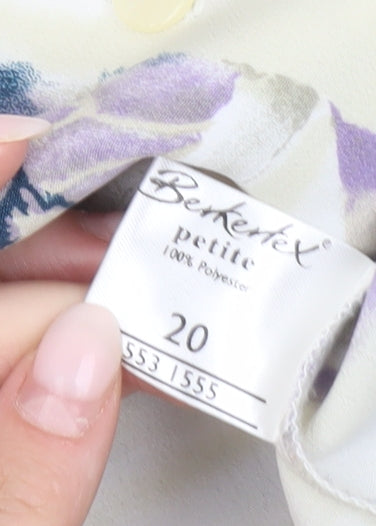 Berkertex Women’s Multicoloured Petite Blouse Size 20 Short Sleeve