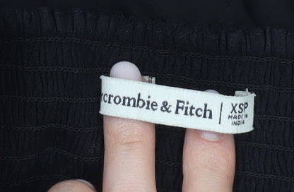 Abercrombie & Fitch Womens Black XS Petite Puff Sleeve Mini Dress