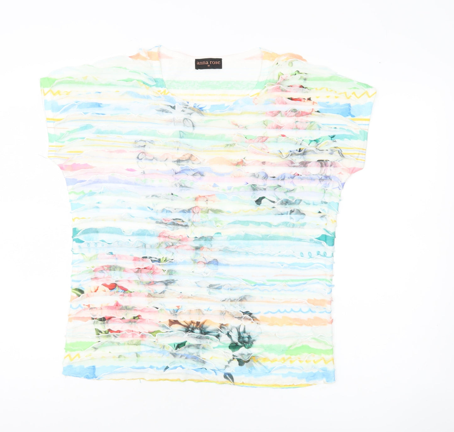 Womens UK Size M Anna Rose Multicoloured Basic T-Shirt