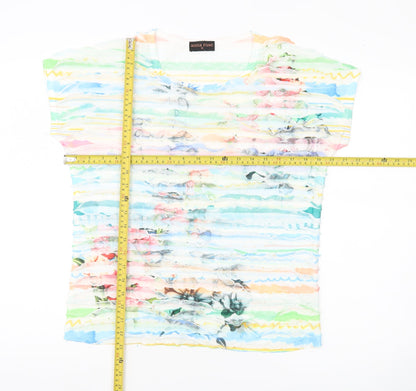 Womens UK Size M Anna Rose Multicoloured Basic T-Shirt