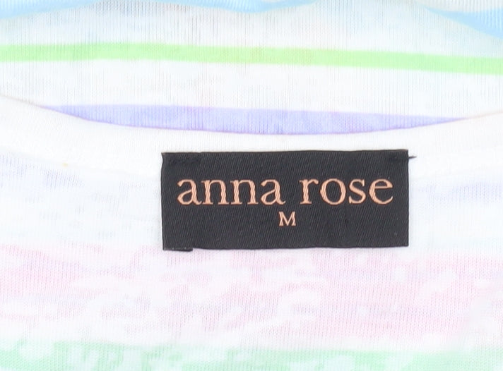 Womens UK Size M Anna Rose Multicoloured Basic T-Shirt