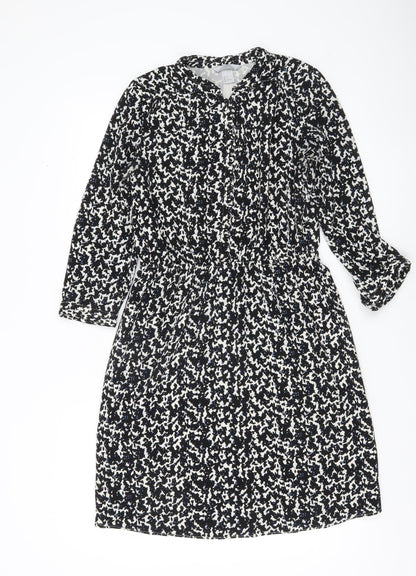H&M Women’s Black Shirt Dress Size 8 Long Sleeve Knee Length
