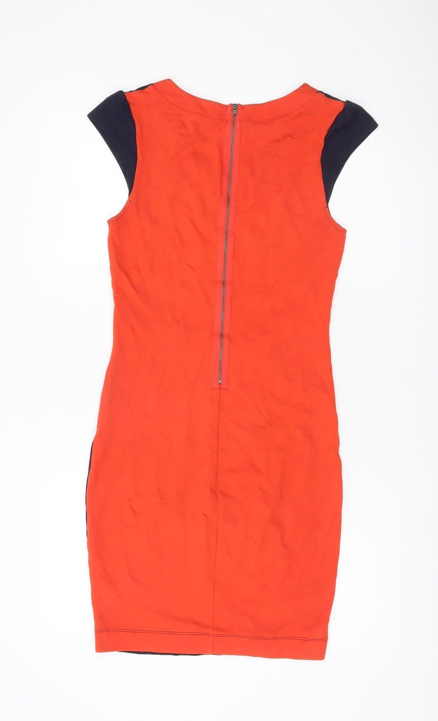 French Connection Women’s Size 12 Navy Red Beige Colourblock Bodycon Dress