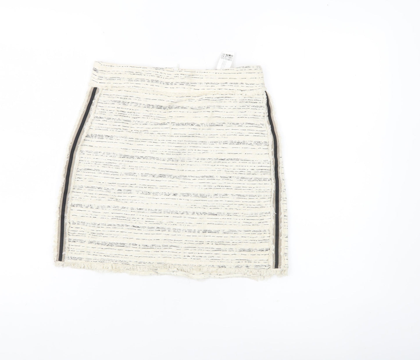 Womens UK Size XS Zara Basic Straight & Pencil Tweed Skirt