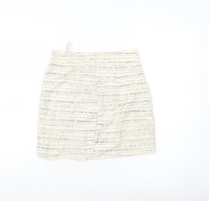 Womens UK Size XS Zara Basic Straight & Pencil Tweed Skirt