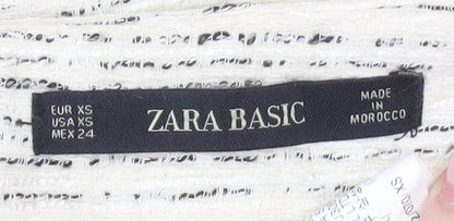 Womens UK Size XS Zara Basic Straight & Pencil Tweed Skirt
