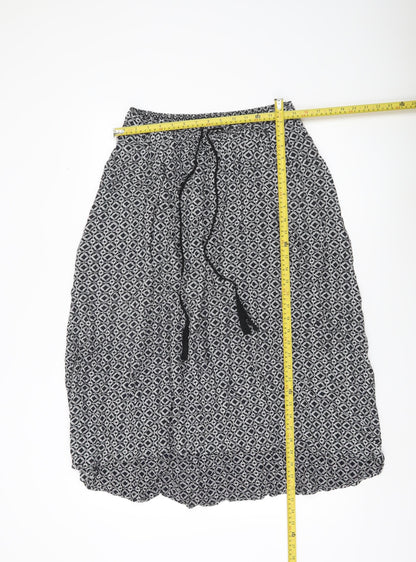 Little Stuff Women’s Black Geometric Elastic Waist Knee Skirt Size 10