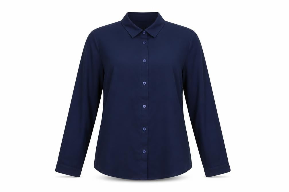Womens UK Size 12 Editor's Cut Blue Basic Button-Up