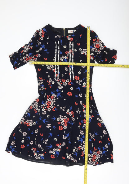 Louche Womens Multicoloured Floral Fit & Flare Dress Size 10