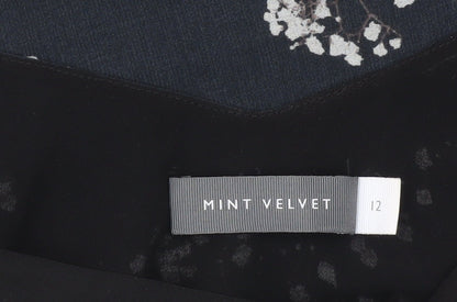 Mint Velvet Womens Black Floral Camisole Top Size 12 Sleeveless V-Neck