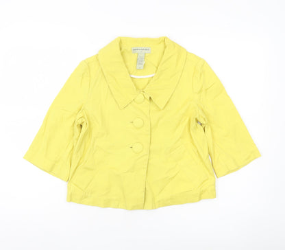 Banana Republic Women’s Yellow Cotton Jacket S 3/4 Sleeve Buttoned