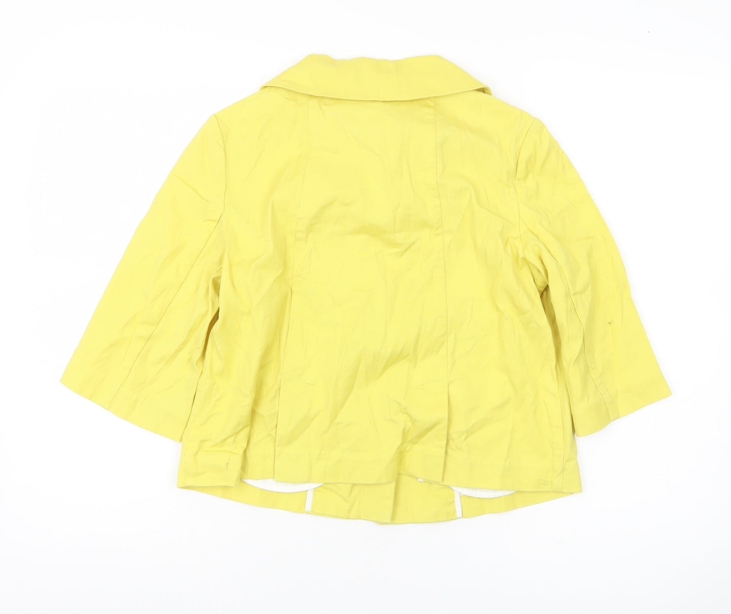Banana Republic Women’s Yellow Cotton Jacket S 3/4 Sleeve Buttoned