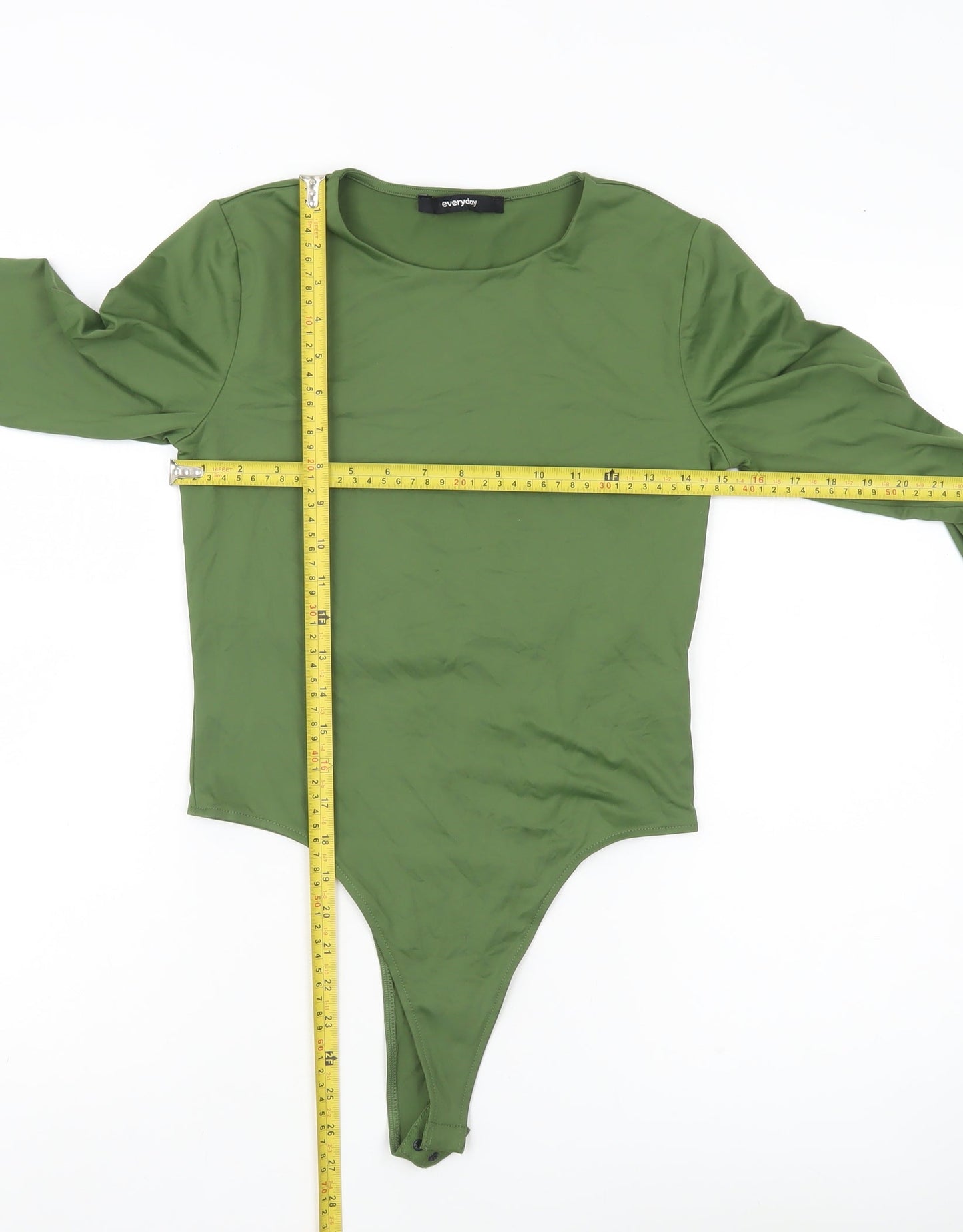 Everyday Women’s Green Bodysuit Size 12 Long Sleeve Round Neck