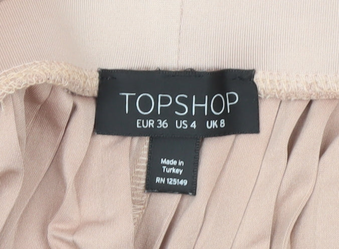 Womens UK Size 8 Topshop Pleated Jersey Skirt