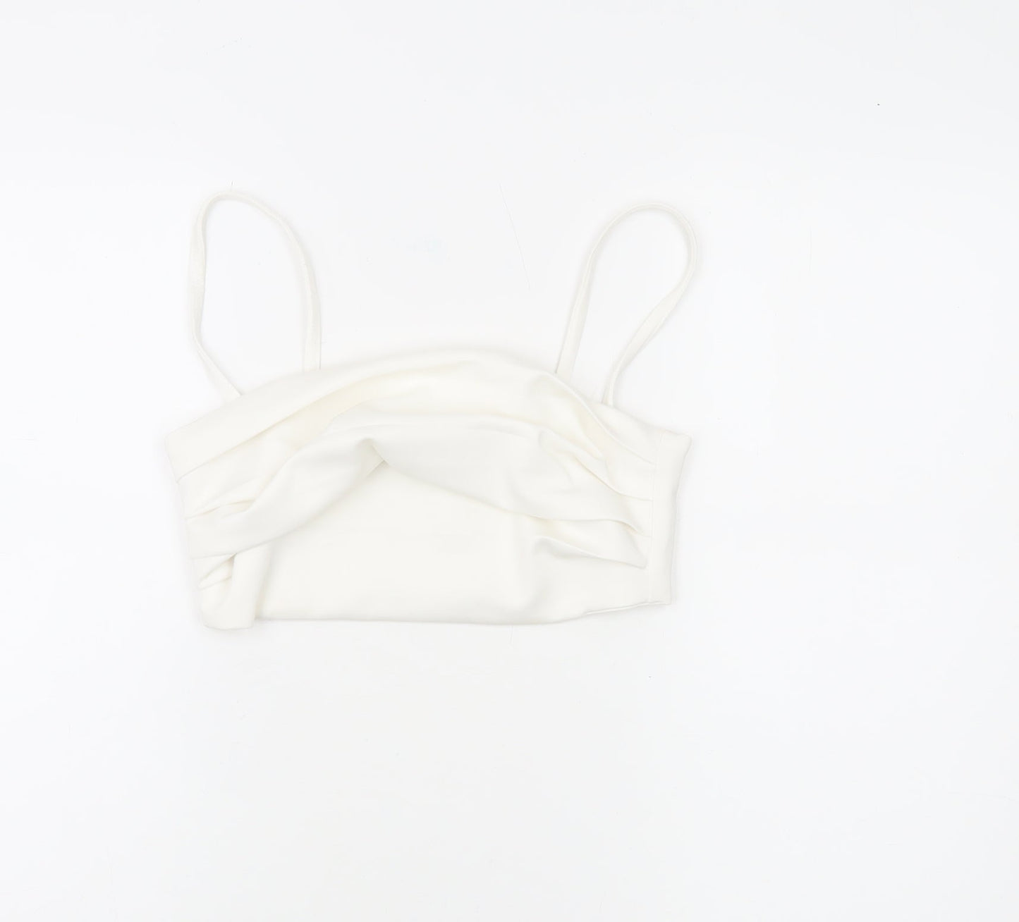 Zara Women White Camisole Tank Top Size 12 Slim Fit Spaghetti Strap