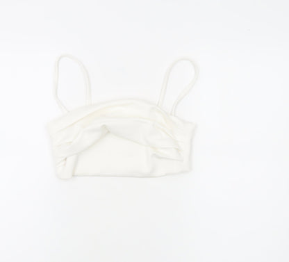 Zara Women White Camisole Tank Top Size 12 Slim Fit Spaghetti Strap