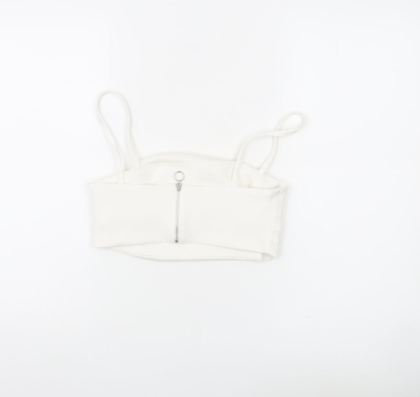Zara Women White Camisole Tank Top Size 12 Slim Fit Spaghetti Strap