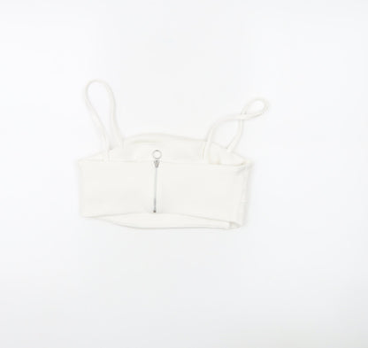 Zara Women White Camisole Tank Top Size 12 Slim Fit Spaghetti Strap