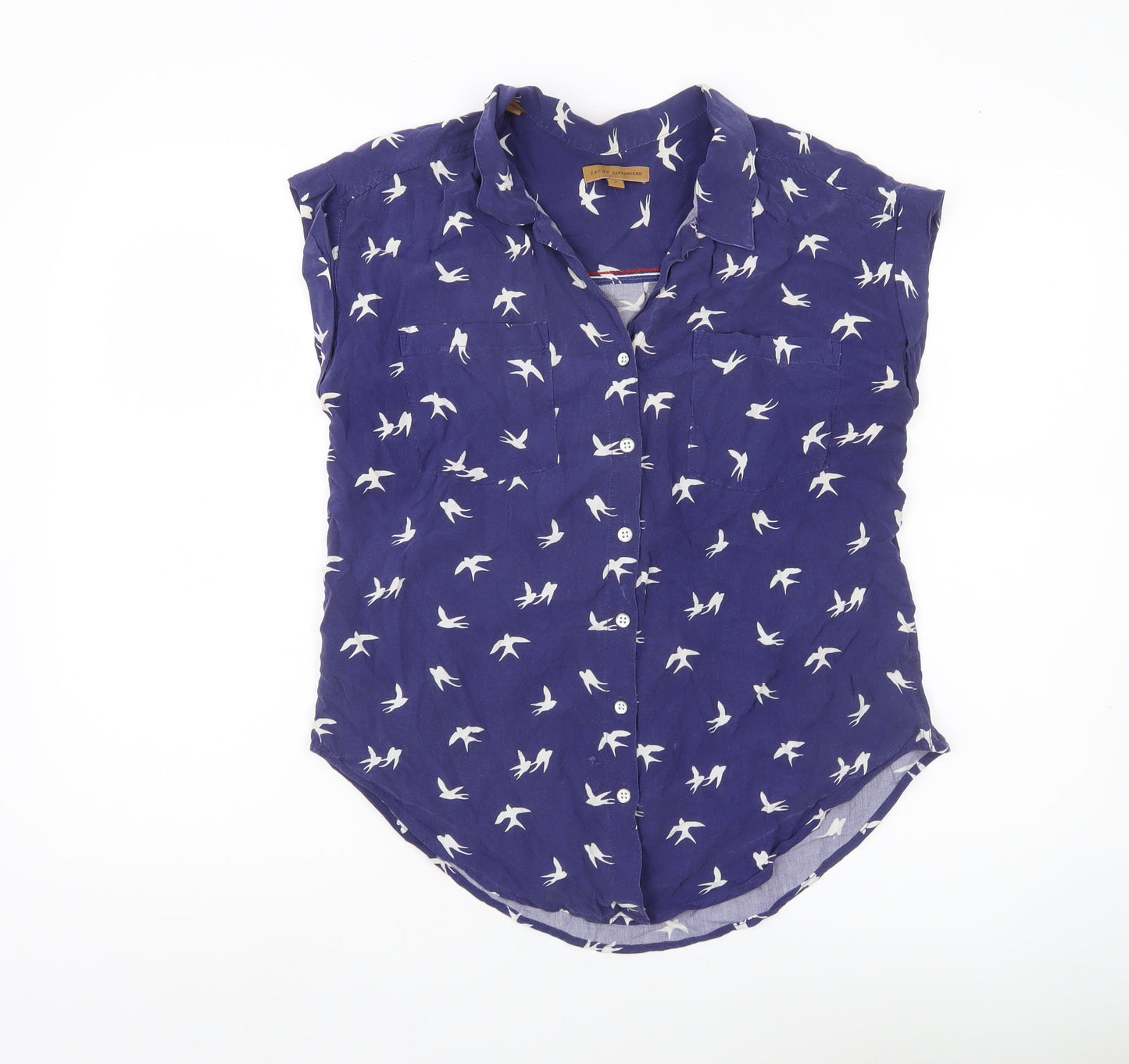 Womens UK Size S Jachs Girlfriend Blue Blouse Button-Up
