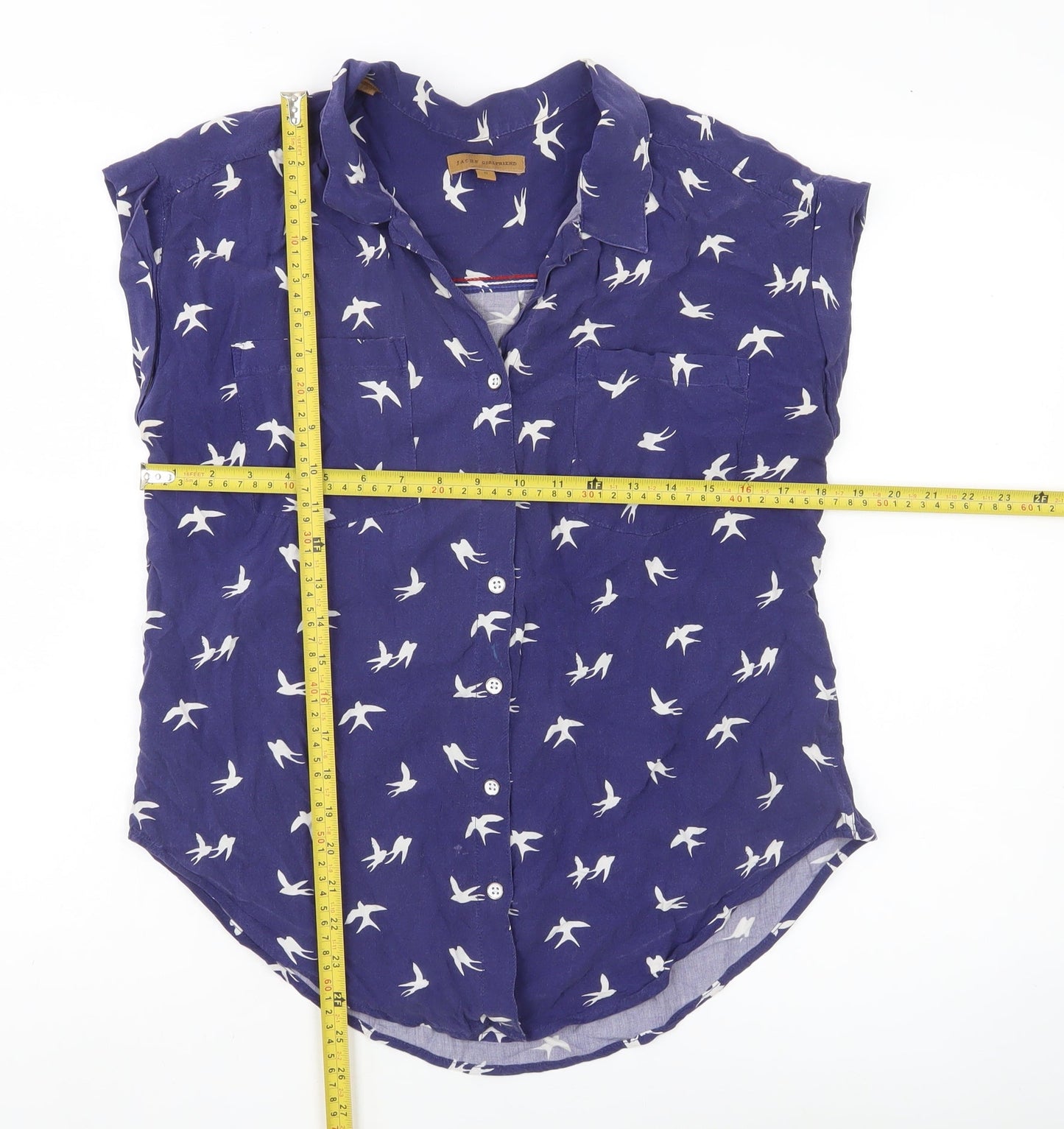 Womens UK Size S Jachs Girlfriend Blue Blouse Button-Up