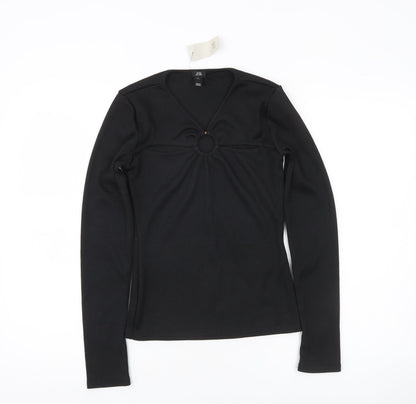 Womens UK Size 10 River Island Black Tunic Blouse