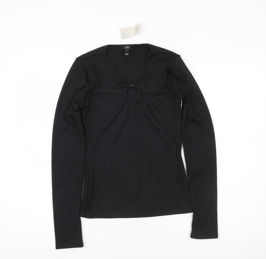 Womens UK Size 10 River Island Black Tunic Blouse