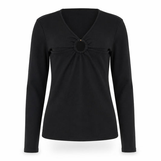 Womens UK Size 10 River Island Black Tunic Blouse