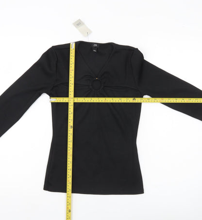 Womens UK Size 10 River Island Black Tunic Blouse