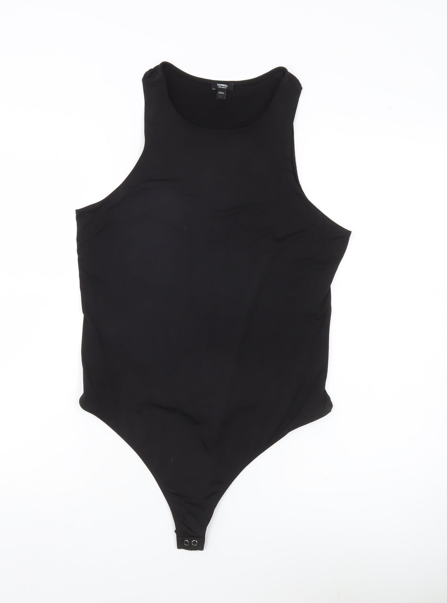 Express Women’s Black Bodysuit L Slim Fit Sleeveless Scoop Neck