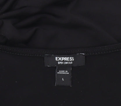 Express Women’s Black Bodysuit L Slim Fit Sleeveless Scoop Neck
