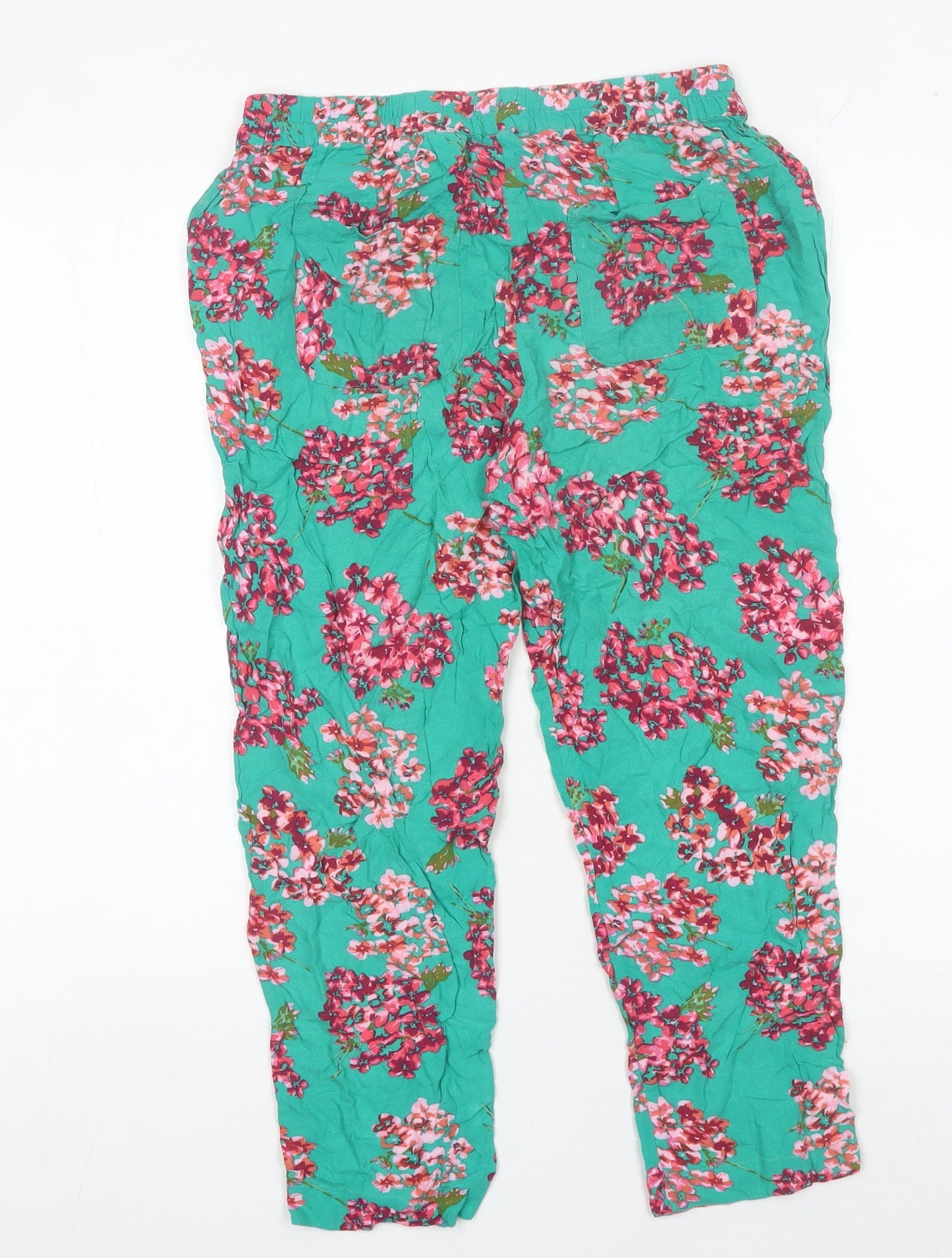 Hush Womens Multicoloured Floral Rayon Relaxed Trousers Size L