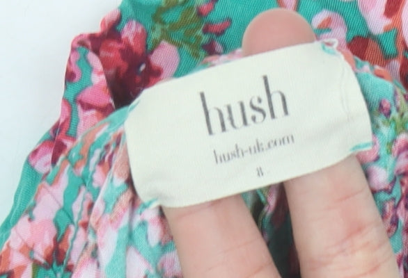 Hush Womens Multicoloured Floral Rayon Relaxed Trousers Size L