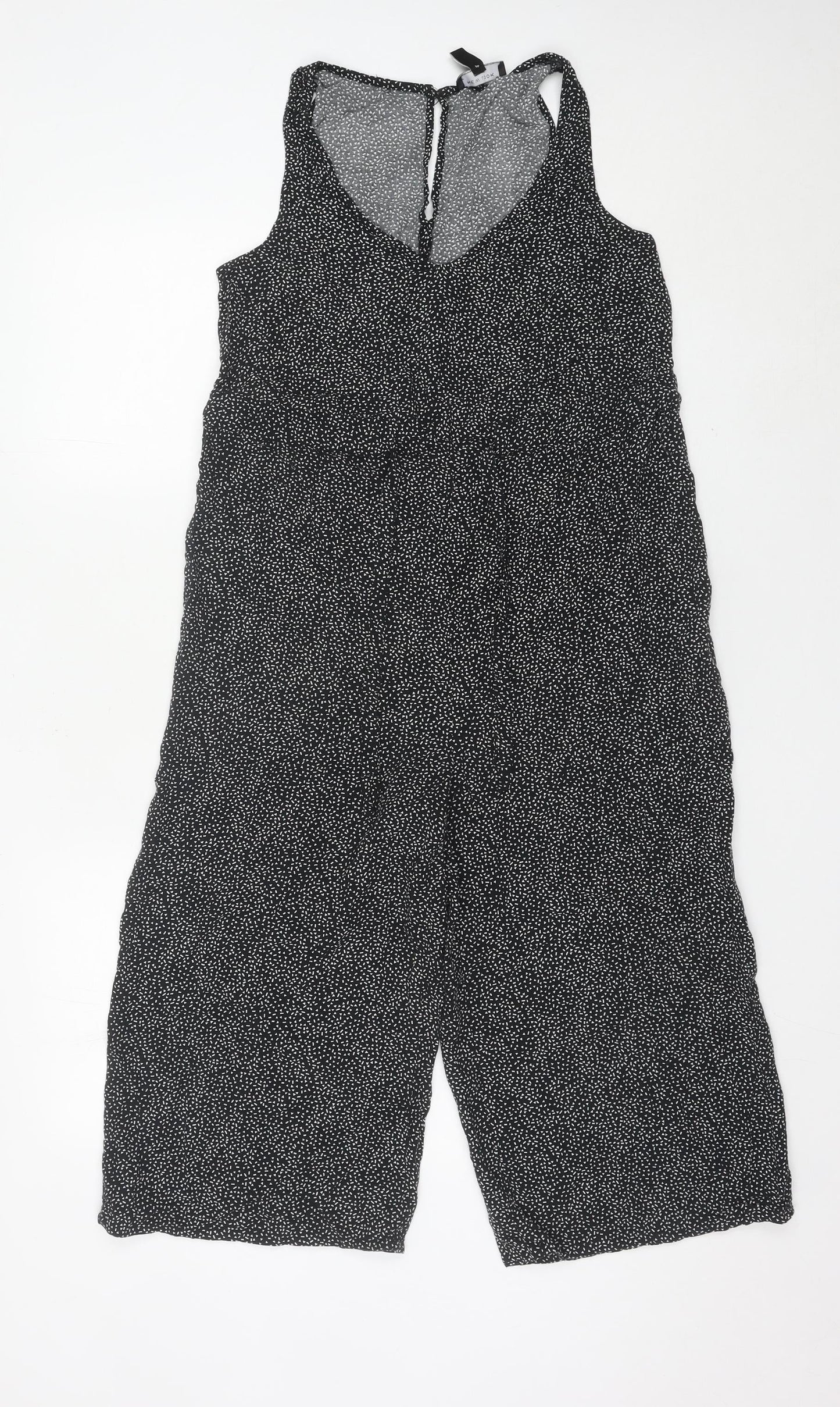 New Look Women Black Spot Print Petite Size 6 Playsuit V-Neck