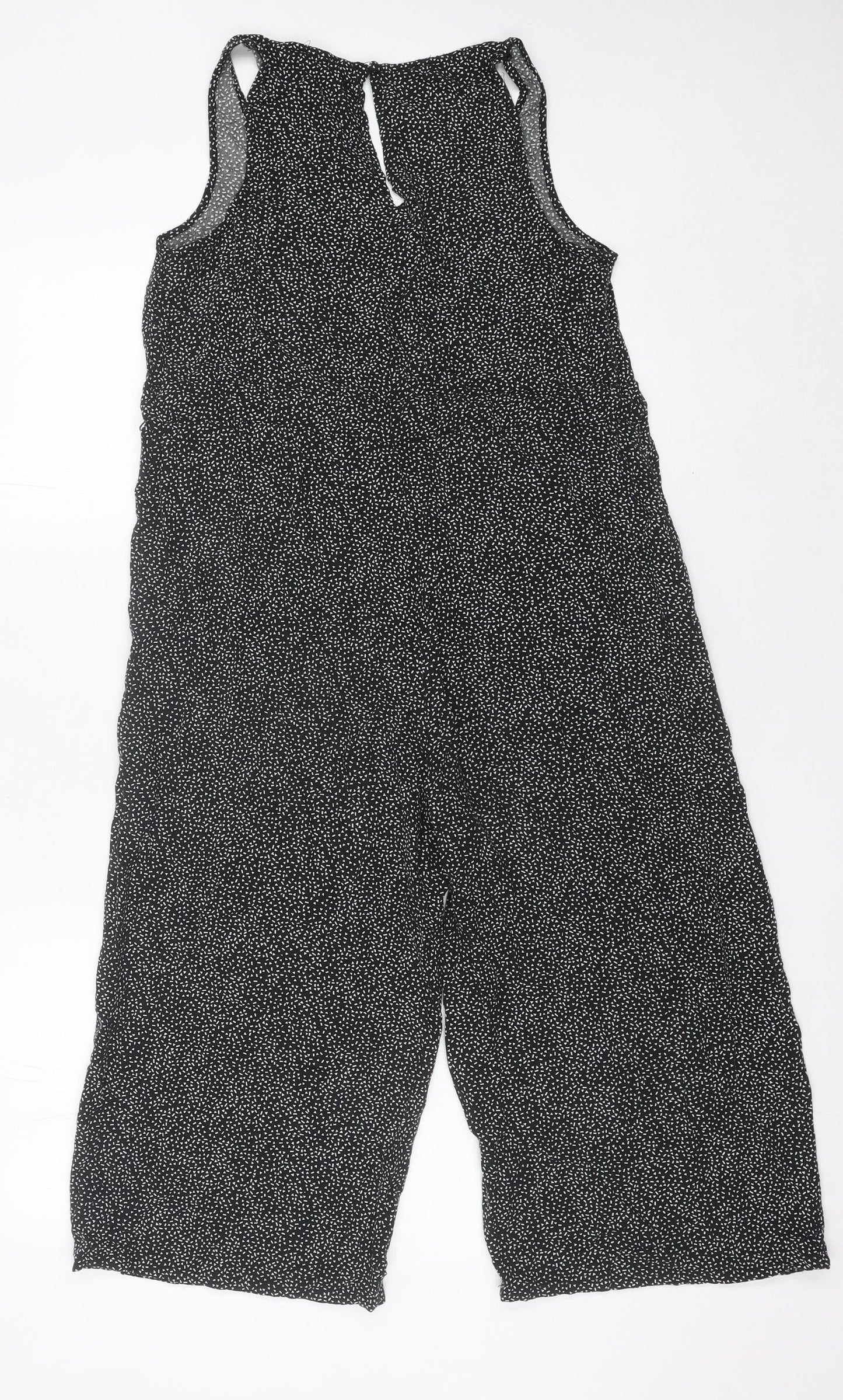 New Look Women Black Spot Print Petite Size 6 Playsuit V-Neck