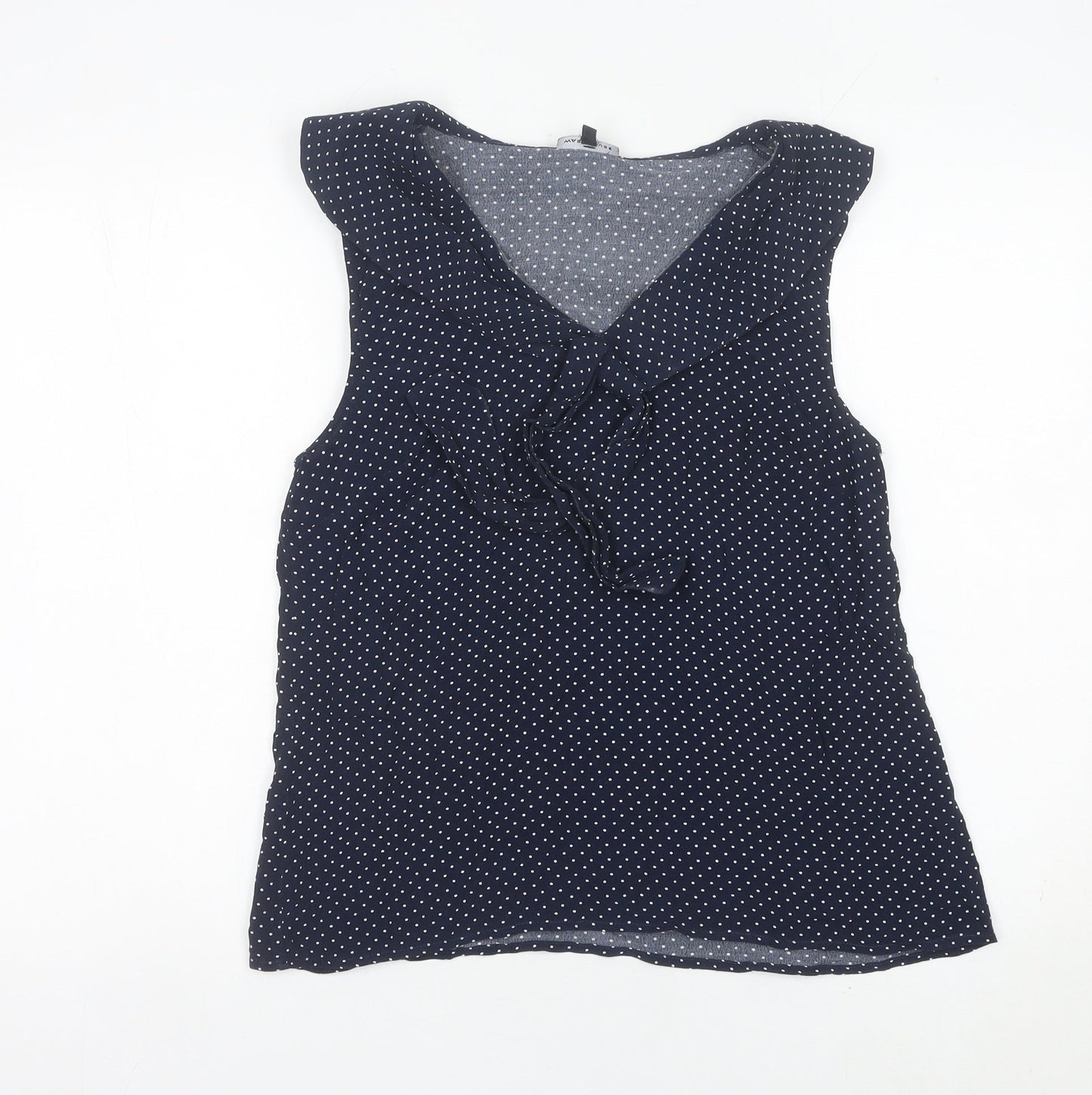 Womens UK Size 12 Warehouse Blue Tunic Blouse