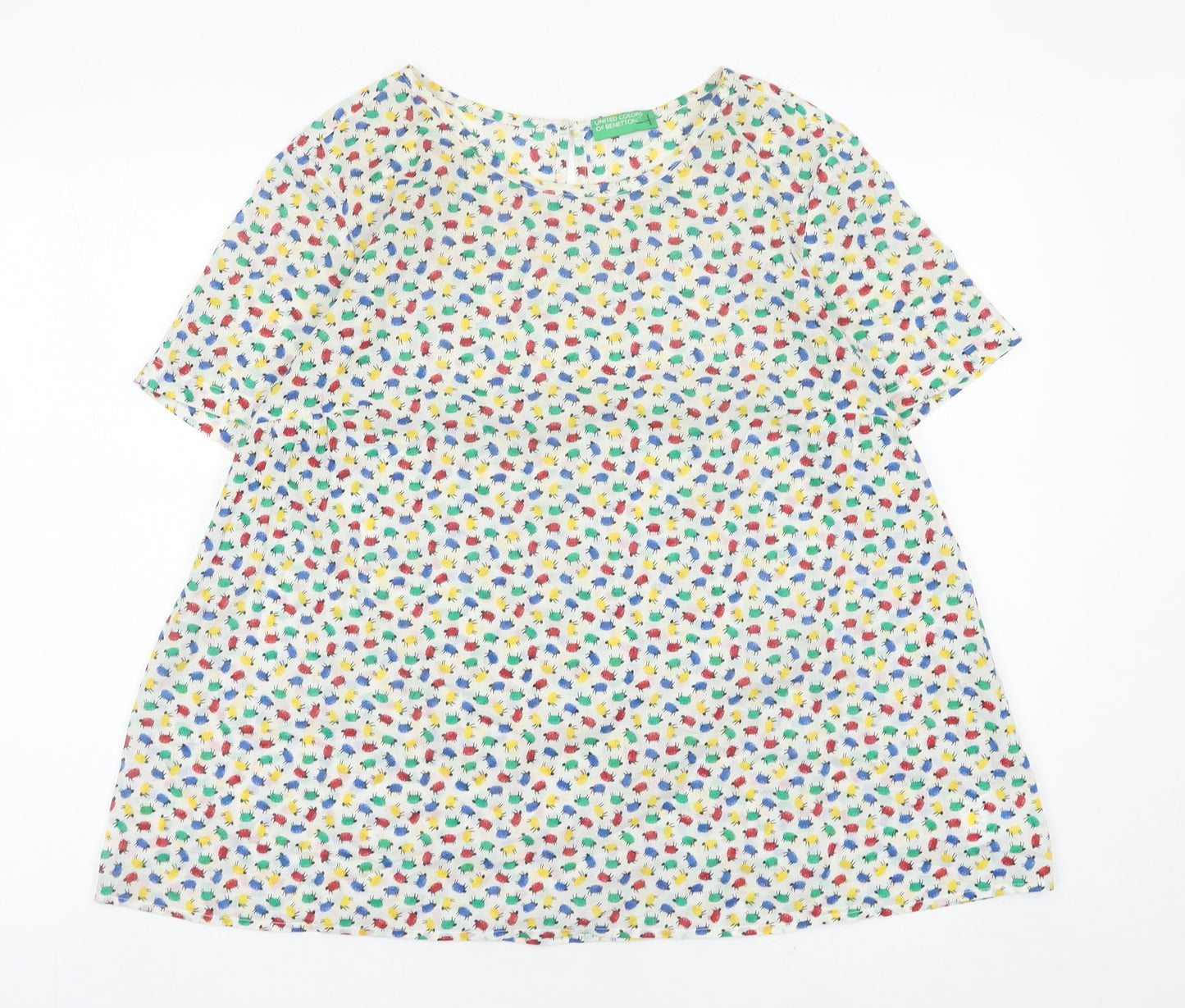 Womens UK Size M United Colors of Benetton Multicoloured Basic T-Shirt