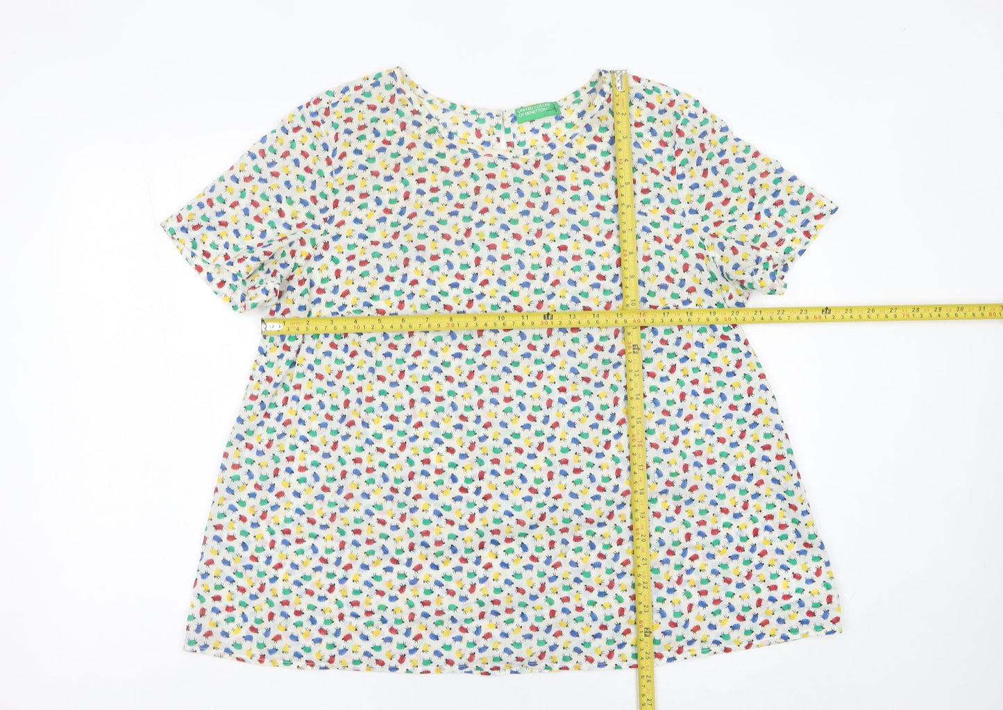 Womens UK Size M United Colors of Benetton Multicoloured Basic T-Shirt