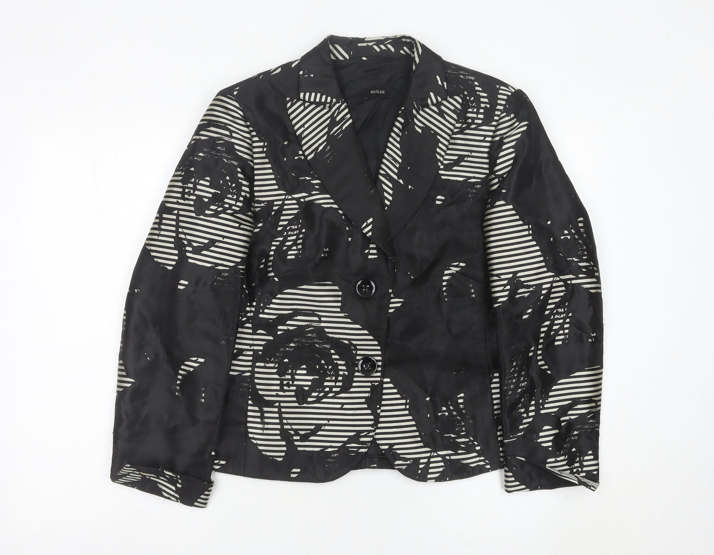 Basler Women’s Black Floral Blazer UK 14 Tailored Jacket