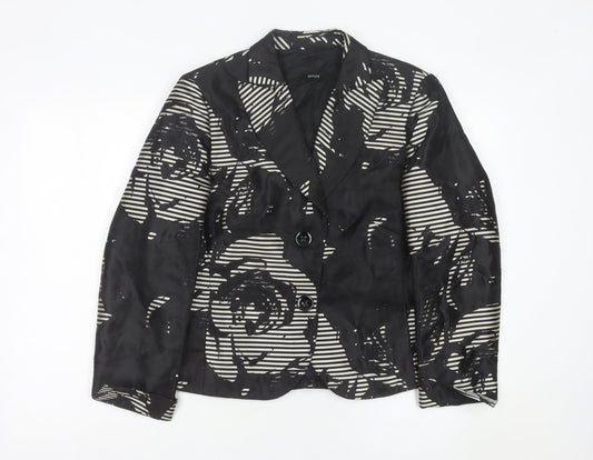 Basler Women’s Black Floral Blazer UK 14 Tailored Jacket